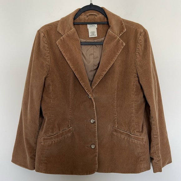 L.L.Bean Corduroy Blazer Jacket Size 10‎ Petite - Picture 1 of 8